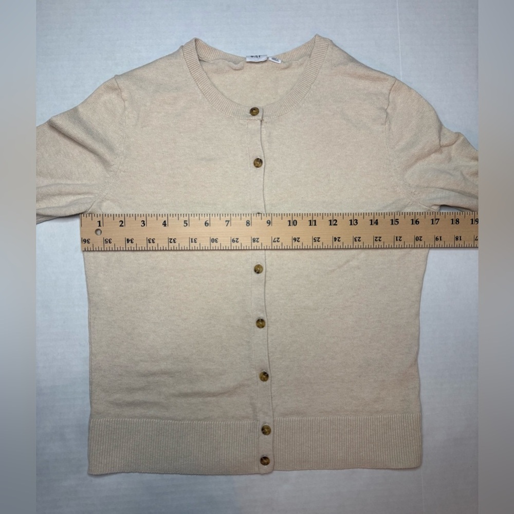GAP Crewneck Cardigan Long Sleeve Light Oat Heather Size S - Picture 7 of 14